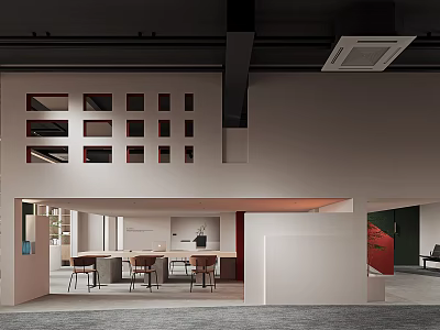 Modern Reception Desk Interior Design With Comfortable Chairs And Stylish Decor Elements 3d model