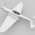 Silver Propeller Fighter Aircraft With Classic Design Cockpit And Wings