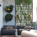 Modern Balcony Leisure Garden Landscape Balcony 3d model