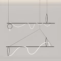Modern chandelier strip chandelier combination 3d model