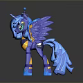 Blue Pegasus Unicorn Toy Figure With Colorful Wings Horn And Shiny Mane