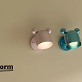 Cute Ear Shaped Wall Lamps With Blush And Teal Finish For Home Decor