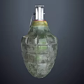 Tactical Hand Grenade With Metal Fuse Ring And Textured Military Casing