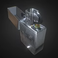 Shiny Silver Metal Lighter with Open Lid Smooth Surface and Durable Build 3d model