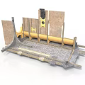 Traditional Architectural Structural Components With Wooden Frame Stone Floor And Curved Beams