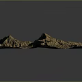 Detailed 3D Mountainous Terrain Model With Rugged Valleys And Elevation Textures