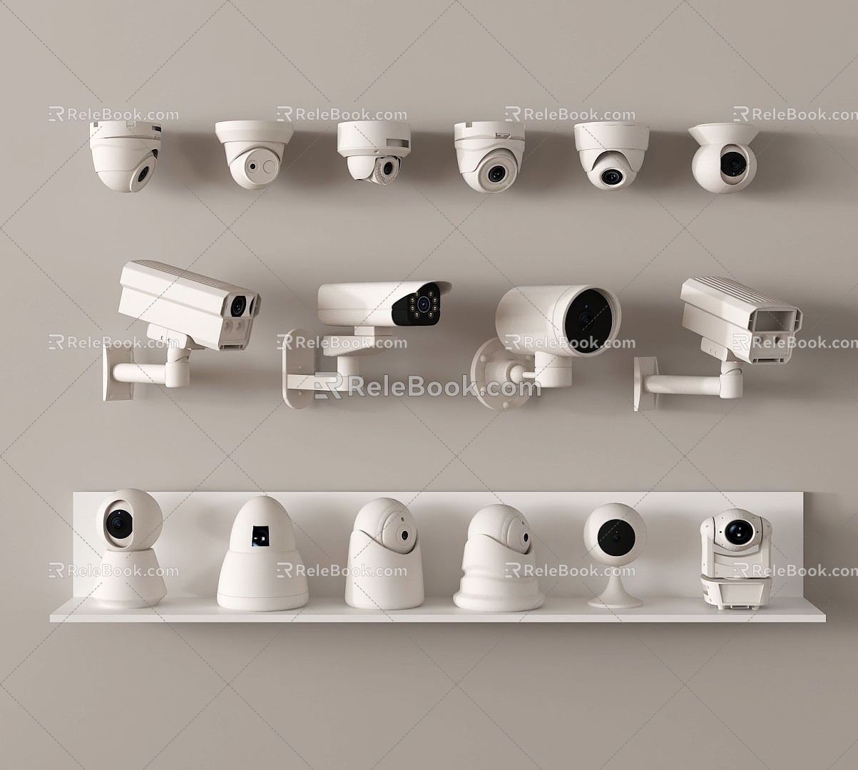 Security surveillance camera camera combination 3d model