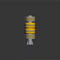 Industrial Equipment With Yellow Cylindrical Components On Metal Frame And Support Brackets
