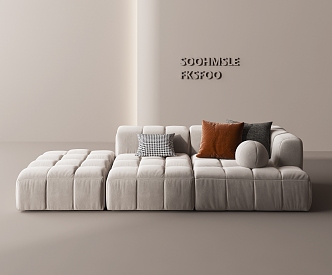 Modern three-seat sofa 3d model