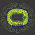 Modern Sports Stadium With Green Football Field And Seating Areas For Fitness Activities