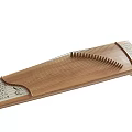 Traditional Chinese Zither Musical Instrument with Artistic Drawing and Wooden Body