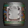 Traditional Chinese Cylindrical Painted Drum With Decorative Dragon Patterns And Colorful Top Structure
