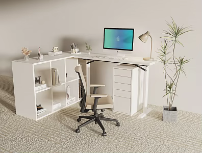 Modern Desk Chair Desk 3d model