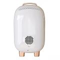 Sleek White Automatic Soap Dispenser With Golden Accents And Digital Display Screen