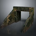 Ancient Stone Archway Structure With Weathered Surface And Moss Covered Details 3d model