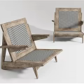 Wooden Frame Leisure Chairs With Mesh Back And Seat In Minimalist Design