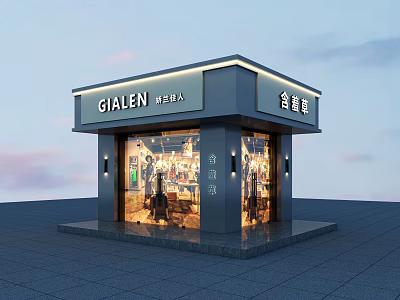 Clothing shop door head 3d model