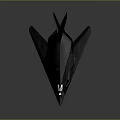 Futuristic Black Stealth Jet With Sleek Geometric Design And Metallic Surface