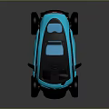 Stylish Blue Compact Two Seater Electric Car With Modern Design And Urban Appeal