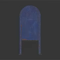 Blue Metal USPS Mailbox With Mail Slot Classic Design And Standing Legs