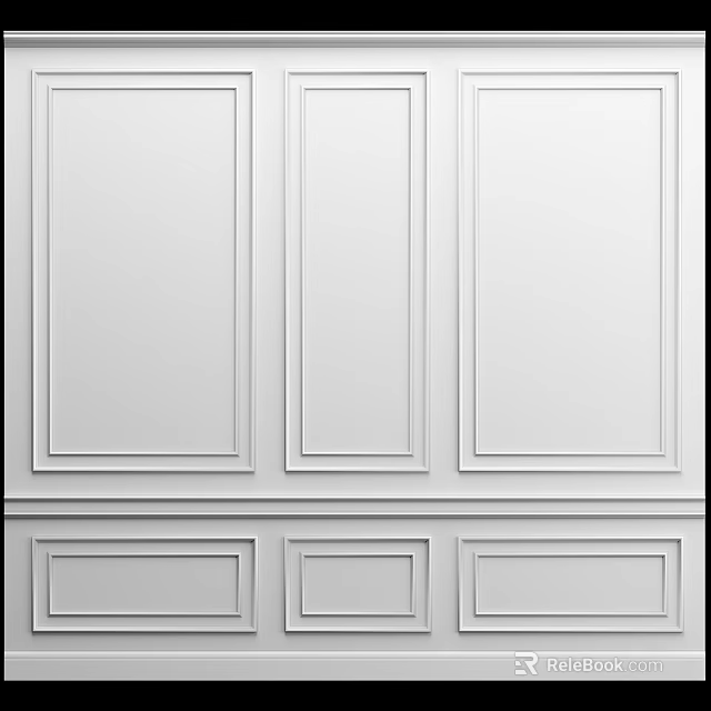 White Rectangular Decorative Wall Panels For Interior Design And Decoration 3d model 
