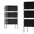 Modern Black Entryway Cabinet And Side Cabinet With Wooden Drawers And Metal Legs