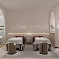 Elegant Modern Beauty Salon Interior With Two Massage Beds And Marble Bathtub