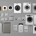 Various Types Of Washing Machines Including Front Load And Top Load Styles For Home Use