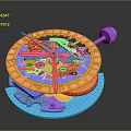 Colorful Gear Pattern Clothing Design With Mechanical Elements And Bright Hues
