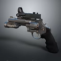 Tactical Revolver With Scope Flashlight Attachment Black Grip Modern Design