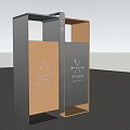 Public Recycling Waste Bin With Brown And Gray Sections And Recycling Symbols