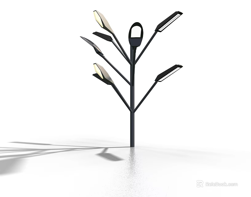 Modern Tree Shaped Outdoor Light With Multiple Arms For Garden Illumination 3d model 