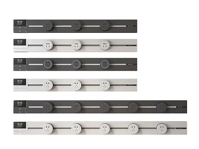 Modern Electrical Switch Panel Designs With Diverse Sockets and Switches 3d model