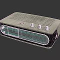 Vintage Retro Radio With Silver Body Digital Display And Control Knobs 3d model