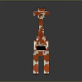 Creative Red And White Pixel Style Giraffe Decorative Model For Home Decor 3d model