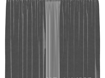 Modern Curtains With Double Layer Sheer Inner And Solid Outer Design 3d model
