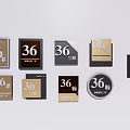 Modern Building Component Signage With Various Design House Number 36 Plaques