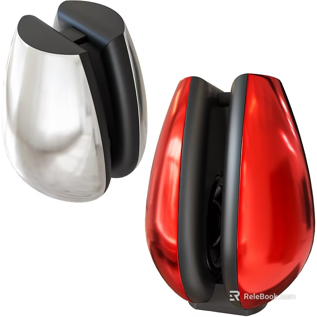 Shiny White And Red Headphones With Glossy Finish And Ergonomic Design 3d model 