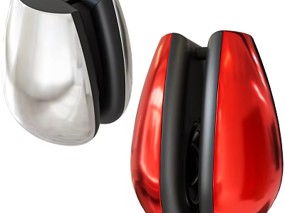 Shiny White And Red Headphones With Glossy Finish And Ergonomic Design 3d model