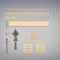 Traditional Chinese Carved Patterns With Meander Borders Fortune Characters And Ruyi Knots