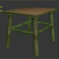 Rustic Wooden Stool Furniture With Natural Wood Finish And Sturdy Legs