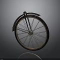 Vintage Green Bicycle Wheel With Metal Spokes Classic Design And Retro Look