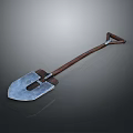 Traditional Garden Shovel Featuring Metal Blade And Wooden Handle Design