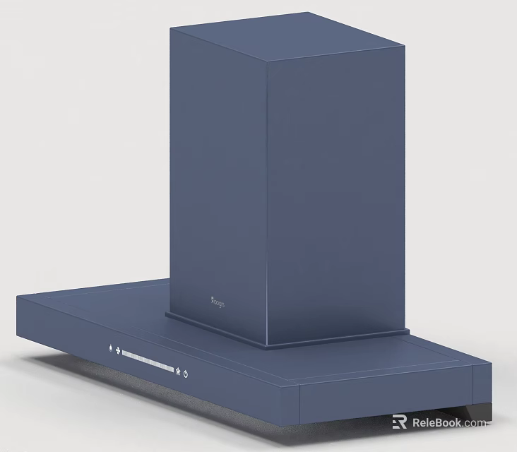 Modern Blue Kitchen Range Hood Appliance With Sleek Design And Control Panel 3d model