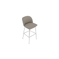 Modern Gray Upholstered Bar Stool With Sturdy Metal Frame And Comfortable Seat