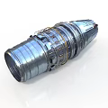 Cylindrical Industrial Metal Equipment With Ring Structures Pipe Connections And Shiny Metallic Surface