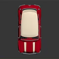 Vintage Red Small Car With White Roof Classic Design And Retro Style Shiny Exterior