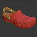 Red Clog Shoes Featuring Holes Straps And Comfortable Sole For Casual Everyday Wear