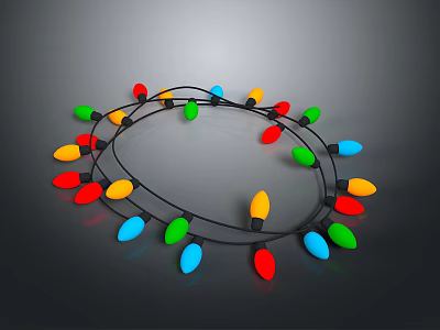 Colorful Christmas Light Strings With Assorted Colored Bulbs For Festive Home Decoration 3d model
