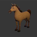 Cartoon Brown Horse Character 3D Model With Mane And Standing Pose 3d model